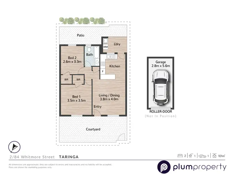 Floorplan of Homely unit listing, 2/84 Whitmore Street, Taringa QLD 4068