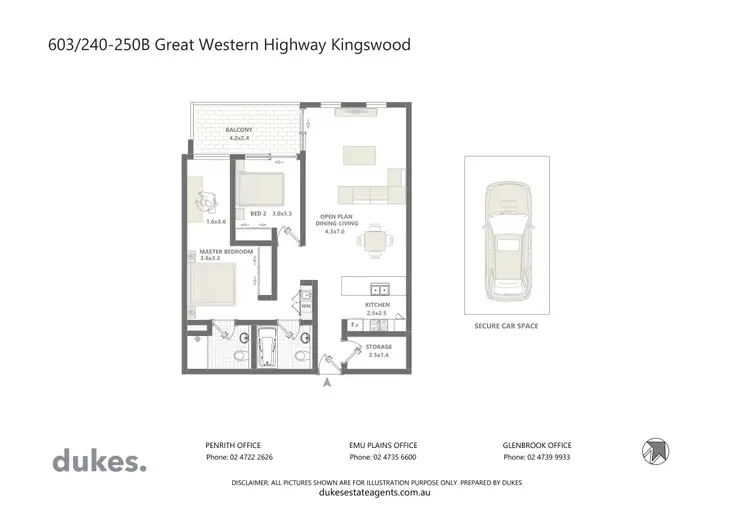 Floorplan of Homely apartment listing, 603/240-250B Great Western Highway, Kingswood NSW 2747