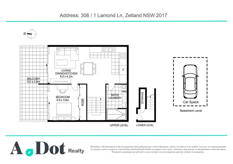Floorplan of Homely apartment listing, 308/1 Lamond Lane, Zetland NSW 2017