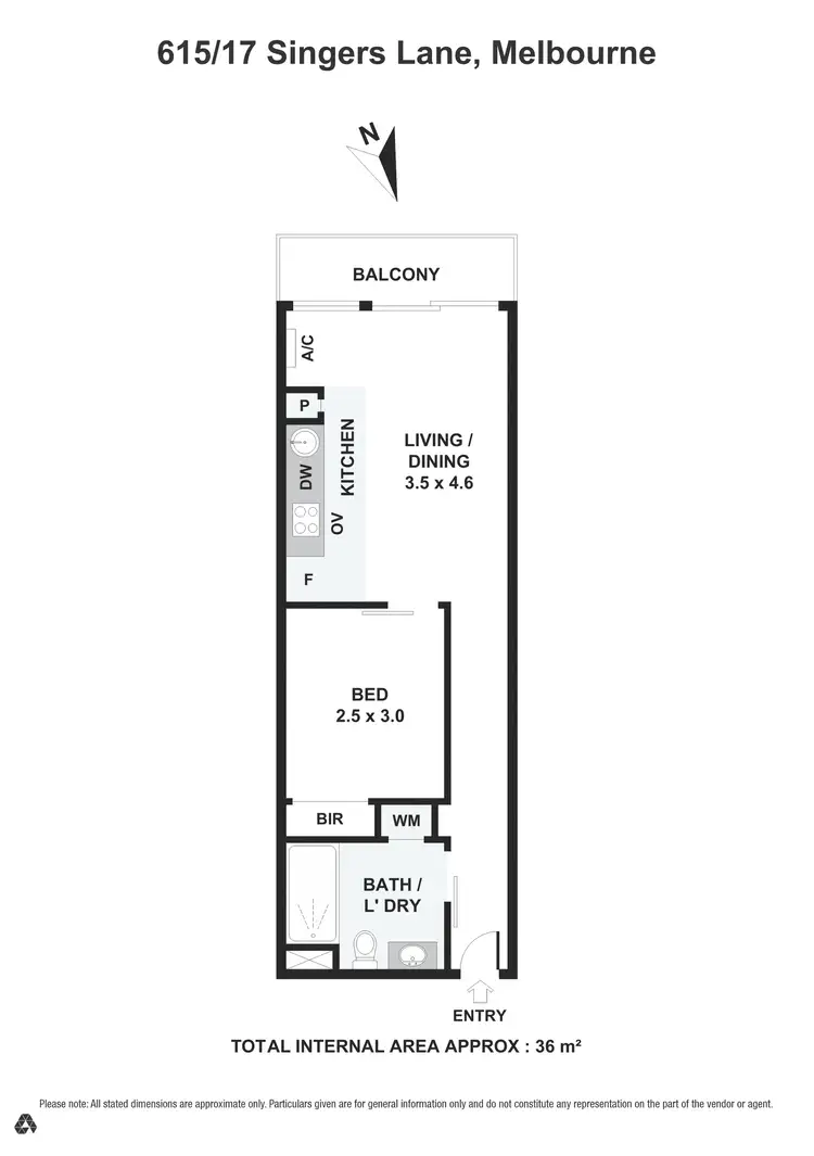 Floorplan of Homely apartment listing, 615/17 Singers Lane, Melbourne VIC 3000