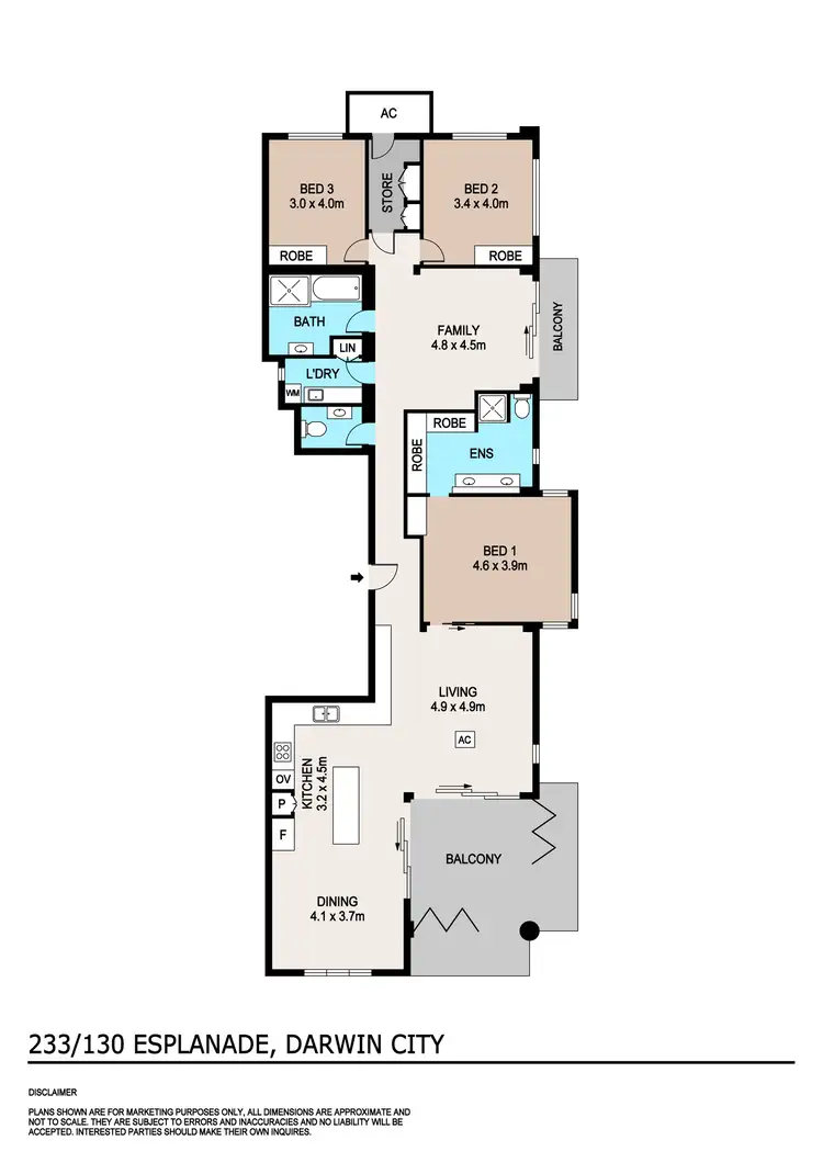 Floorplan of Homely unit listing, 233/130 Esplanade, Darwin City NT 800