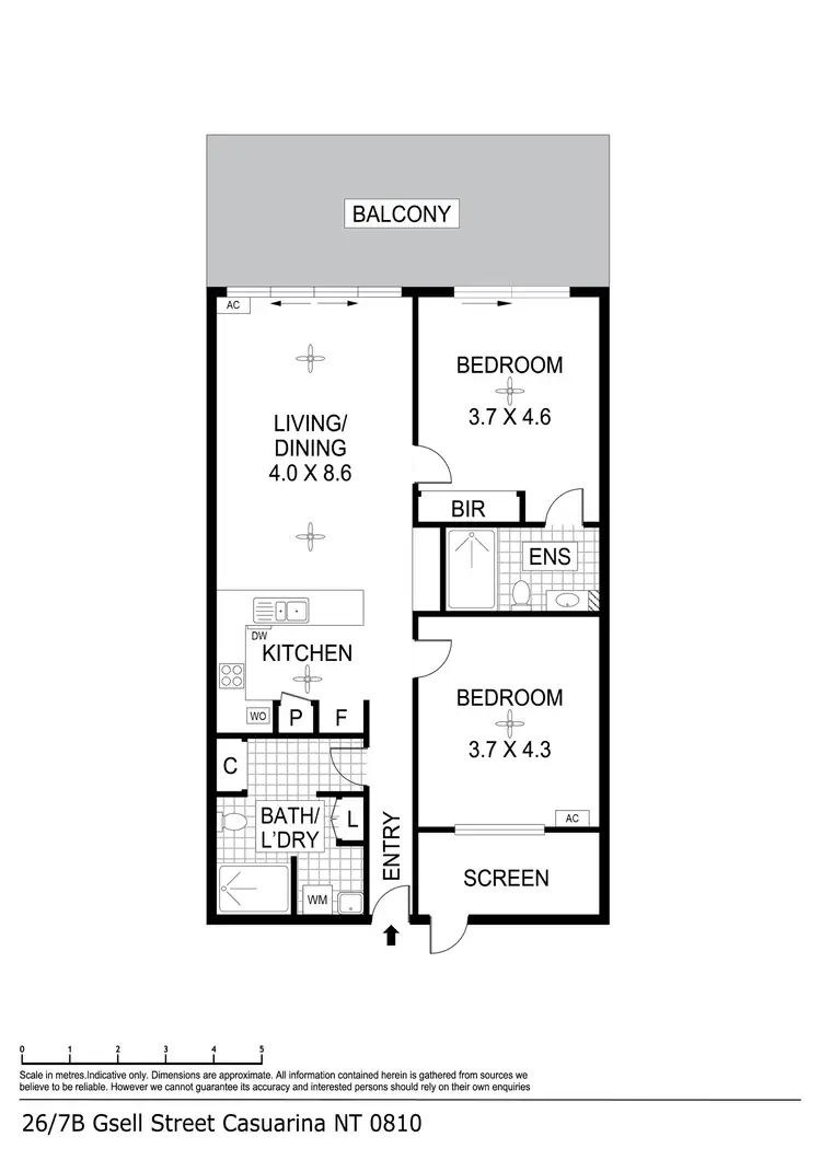 Floorplan of Homely apartment listing, 26/7B Gsell Street, Casuarina NT 810