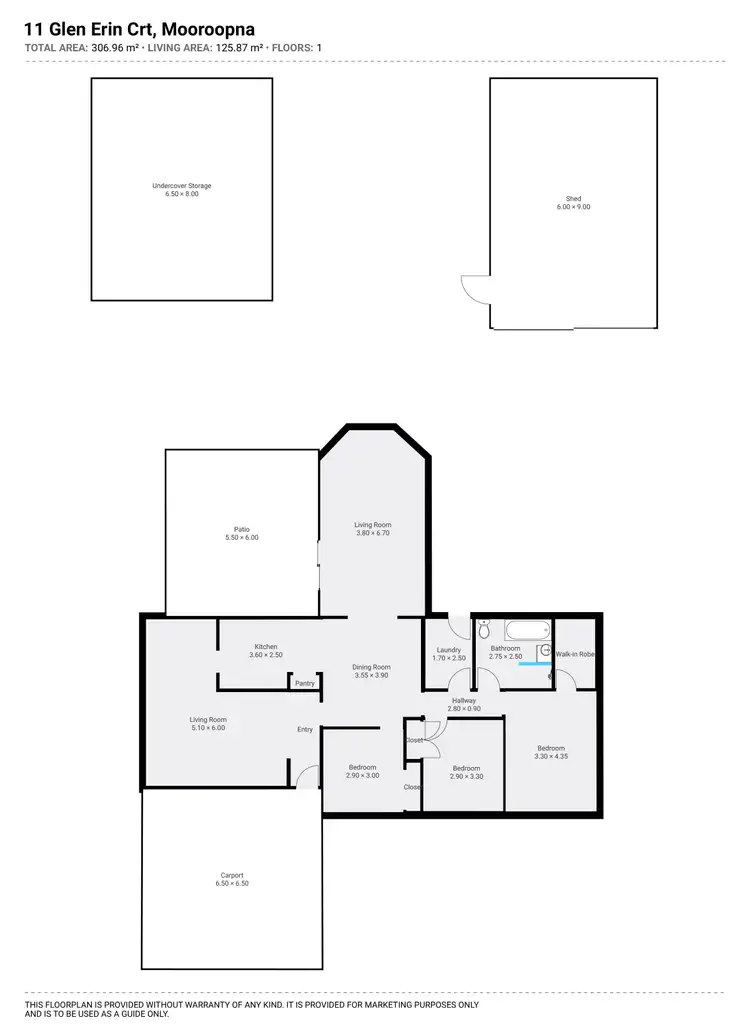 Floorplan of Homely house listing, 11 Glenn Erin Court, Mooroopna VIC 3629