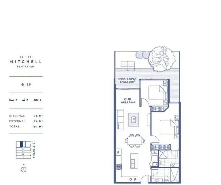 Floorplan of Homely apartment listing, g10/79 Mitchell Street, Bentleigh VIC 3204
