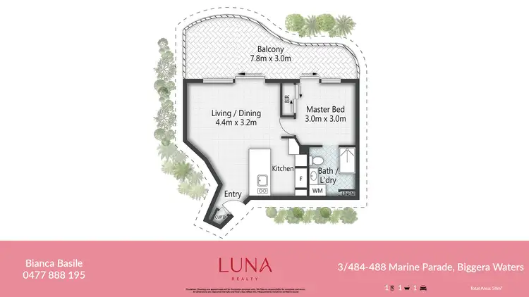 Floorplan of Homely unit listing, 3/484-488 Marine Parade, Biggera Waters QLD 4216