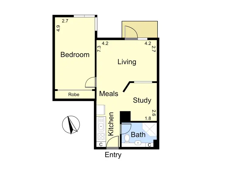 Floorplan of Homely apartment listing, 6301/570 Lygon Street, Carlton VIC 3053