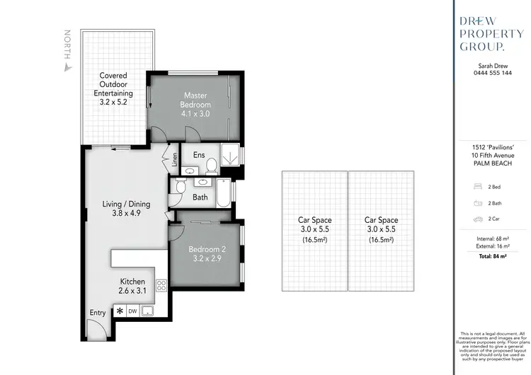 Floorplan of Homely apartment listing, 1512/10 Fifth Avenue, Palm Beach QLD 4221
