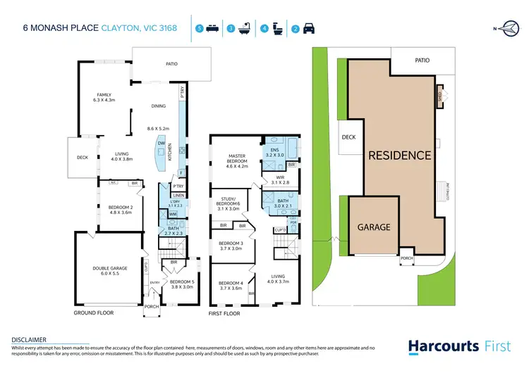 Floorplan of Homely house listing, 6 Monash Place, Clayton VIC 3168