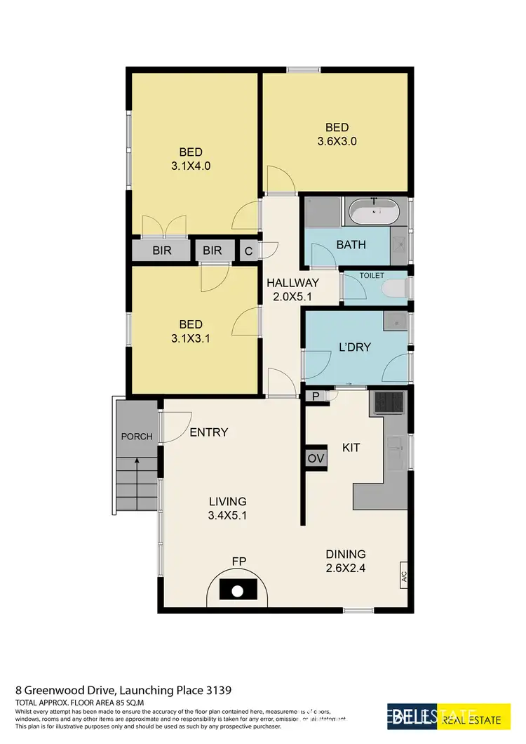 Floorplan of Homely house listing, 8 Greenwood Drive, Launching Place VIC 3139