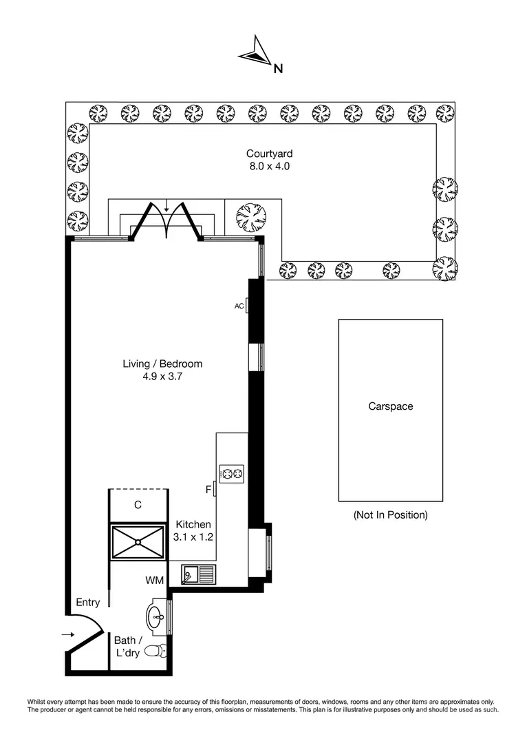 Floorplan of Homely studio listing, 4/4 Alfred Square, St Kilda VIC 3182