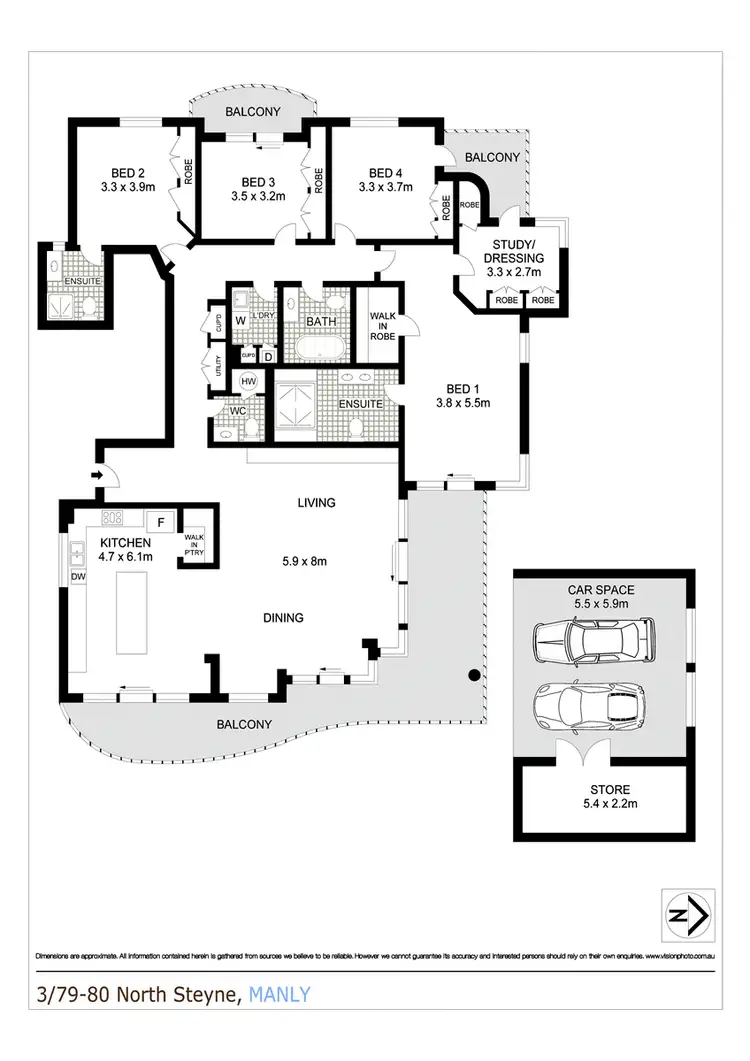 Floorplan of Homely apartment listing, 3/79-80 North Steyne, Manly NSW 2095