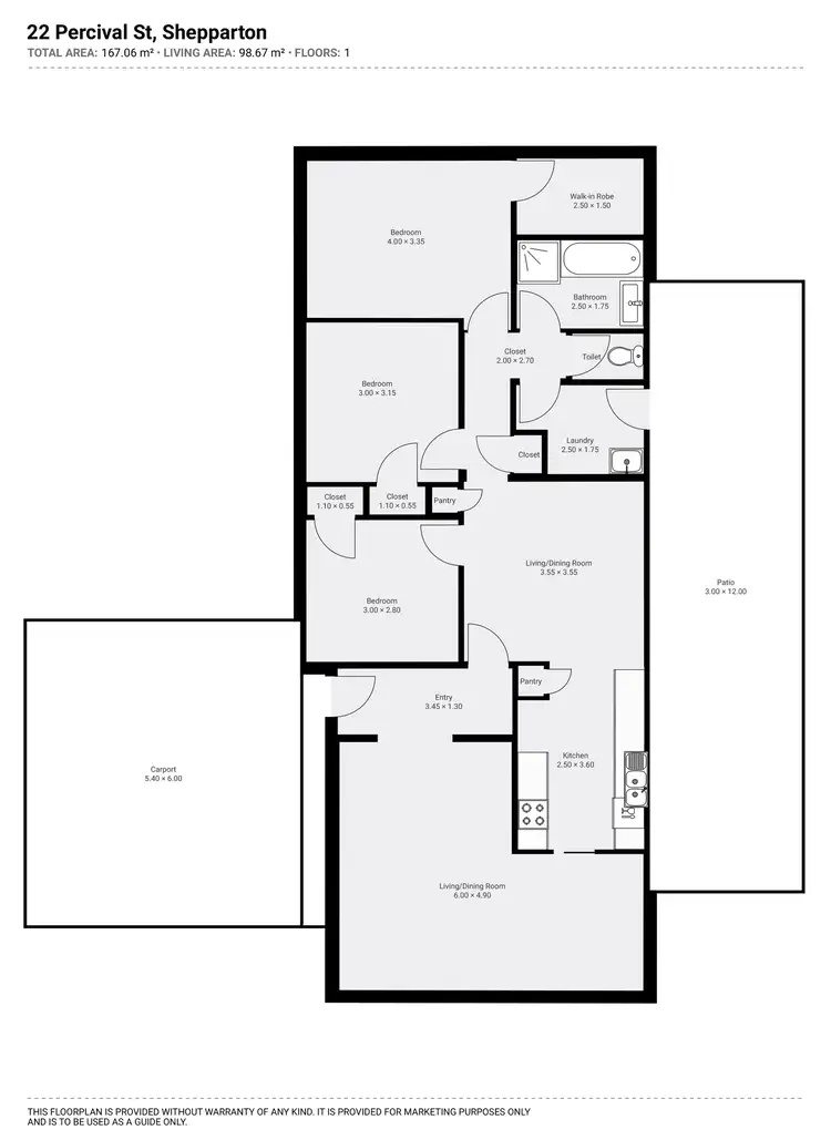 Floorplan of Homely house listing, 22 Percival Street, Shepparton VIC 3630