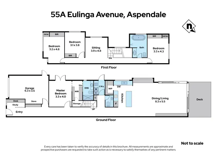 Floorplan of Homely townhouse listing, 55A Eulinga Avenue, Aspendale VIC 3195
