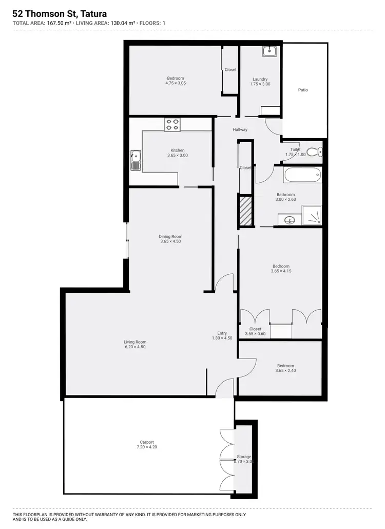 Floorplan of Homely house listing, 52 Thomson Street, Tatura VIC 3616