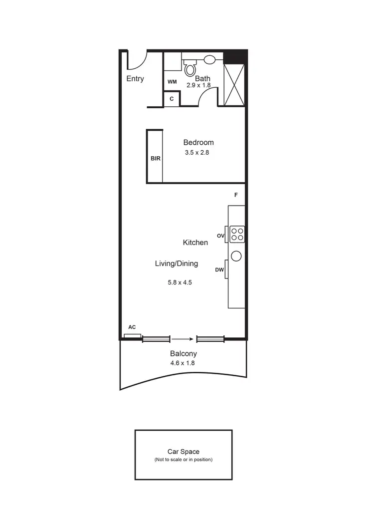 Floorplan of Homely apartment listing, 804/69-71 Stead Street, South Melbourne VIC 3205