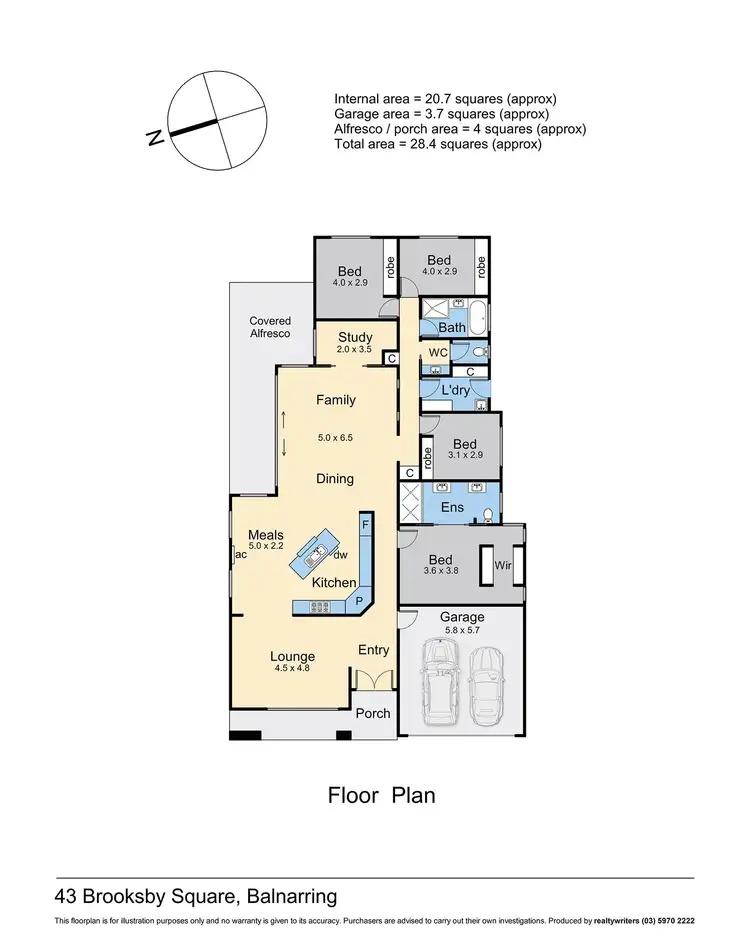 Floorplan of Homely house listing, 43 Brooksby Square, Balnarring VIC 3926