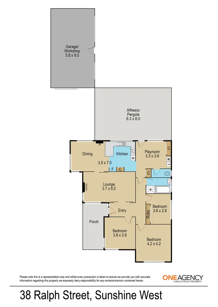 Floorplan of Homely house listing, 38 Ralph Street, Sunshine West VIC 3020