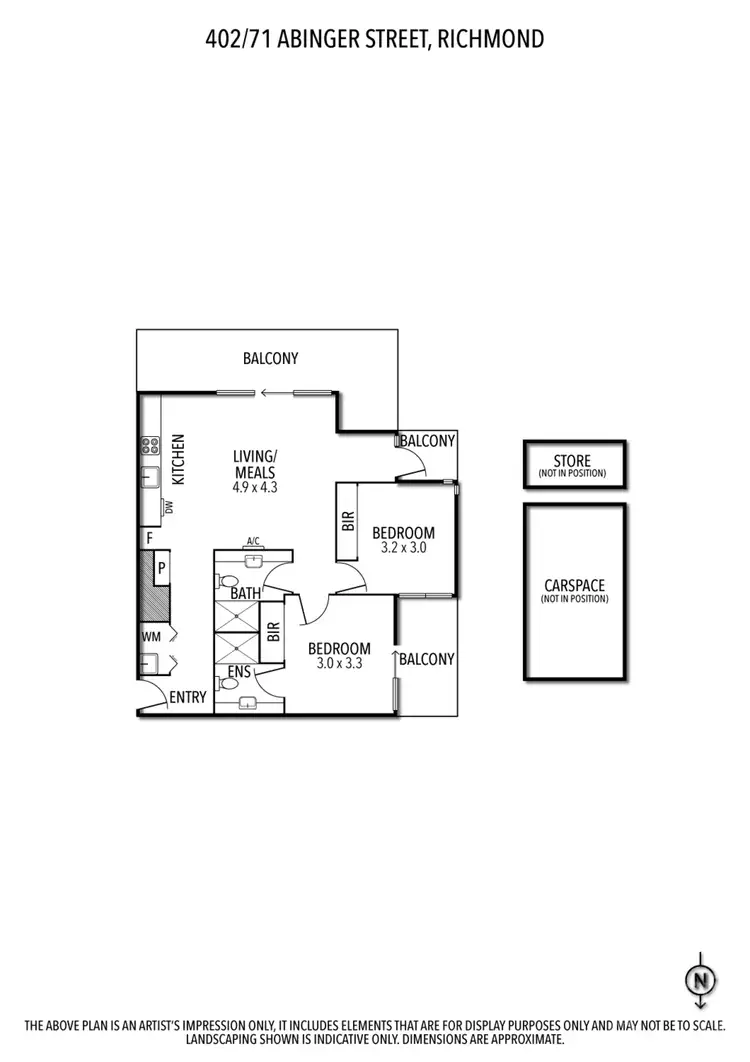 Floorplan of Homely apartment listing, 402/71 Abinger Street, Richmond VIC 3121