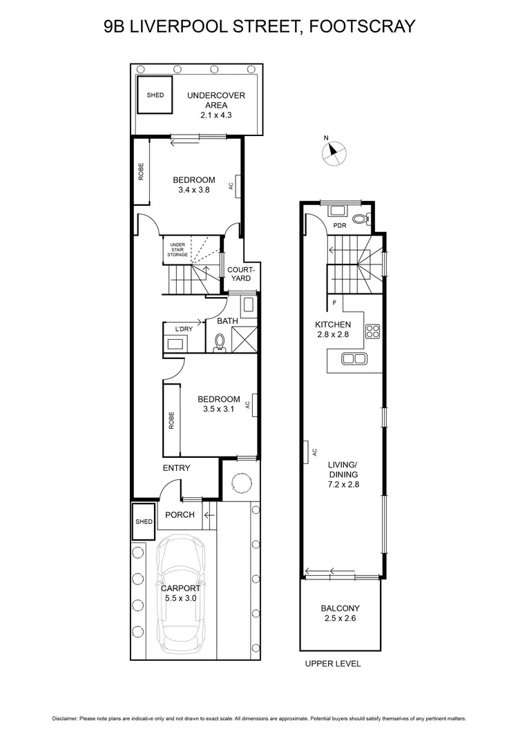 Floorplan of Homely townhouse listing, 9B Liverpool Street, Footscray VIC 3011