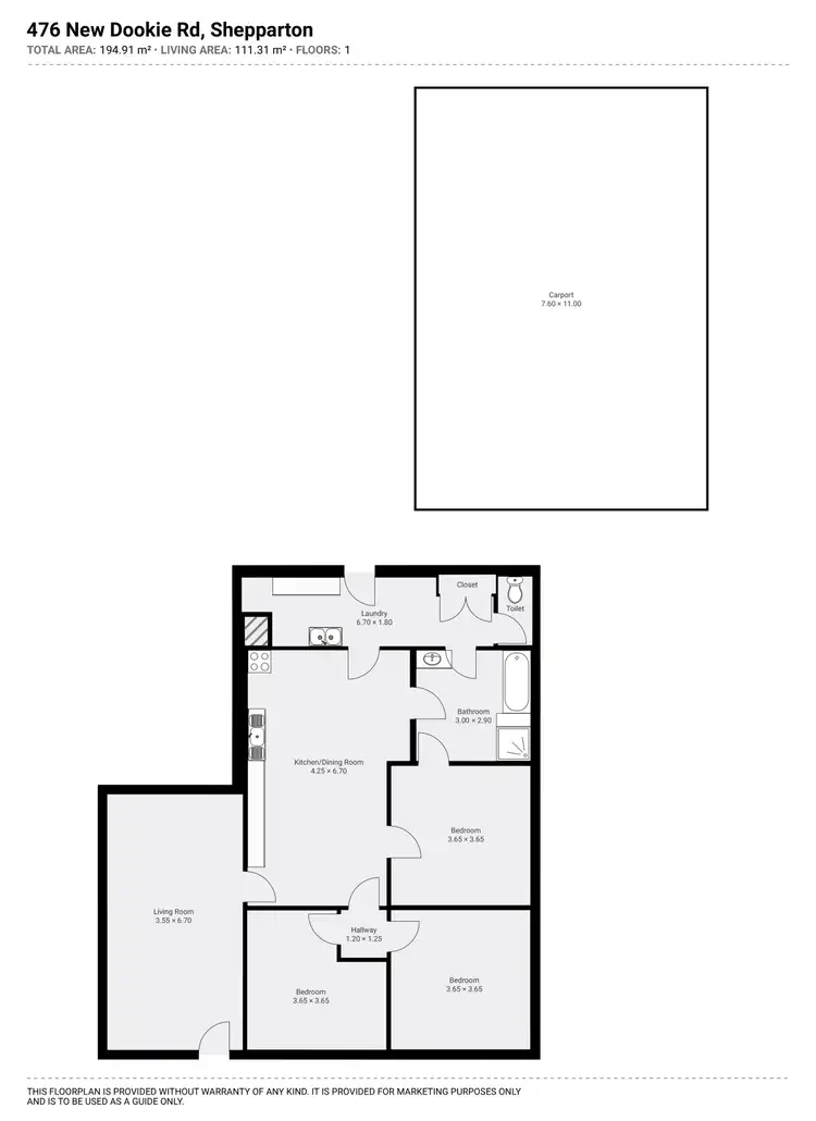Floorplan of Homely rural property listing, 476 New Dookie Road, Shepparton East VIC 3631