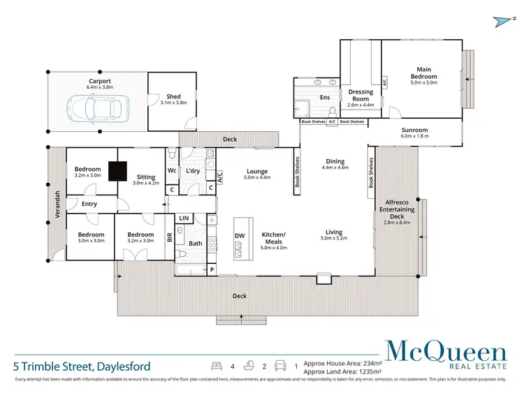 Floorplan of Homely house listing, 5 Trimble Street, Daylesford VIC 3460
