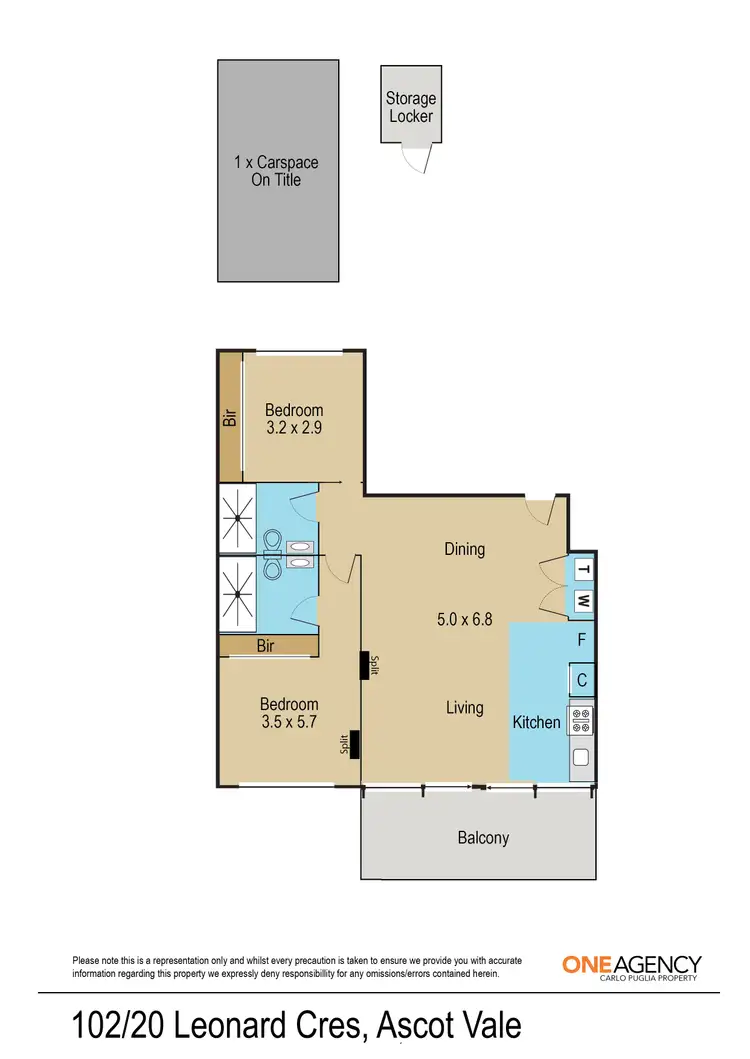 Floorplan of Homely apartment listing, 102/20 Leonard Crescent, Ascot Vale VIC 3032