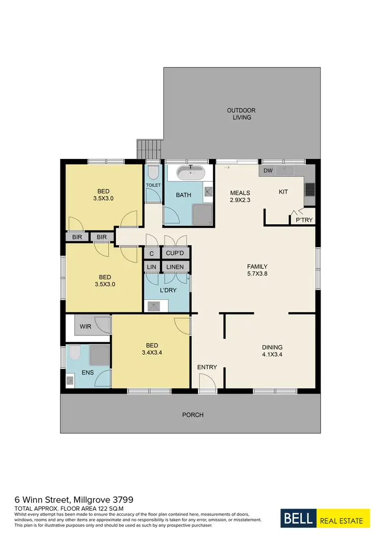 Floorplan of Homely house listing, 6 Winn Street, Millgrove VIC 3799