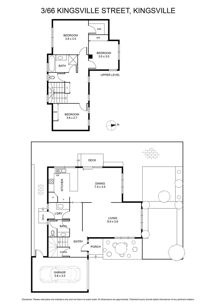 Floorplan of Homely townhouse listing, 3/66 Kingsville Street, Kingsville VIC 3012