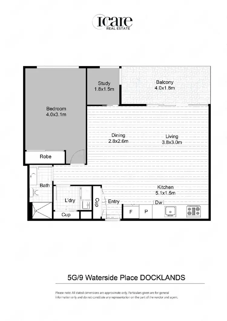 Floorplan of Homely apartment listing, 5G/9 Waterside Place, Docklands VIC 3008