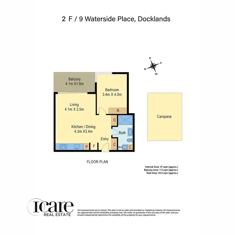 Floorplan of Homely apartment listing, 2F/9 Waterside Place, Docklands VIC 3008