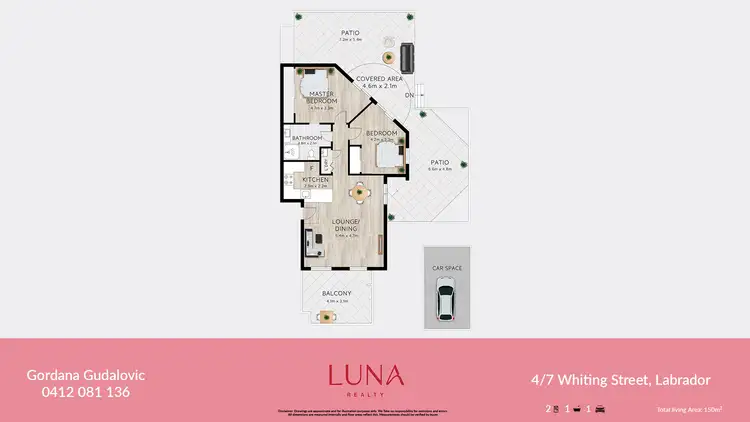 Floorplan of Homely unit listing, 4/7 Whiting Street, Labrador QLD 4215