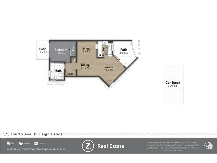 Floorplan of Homely apartment listing, 3/5 Fourth Avenue, Burleigh Heads QLD 4220