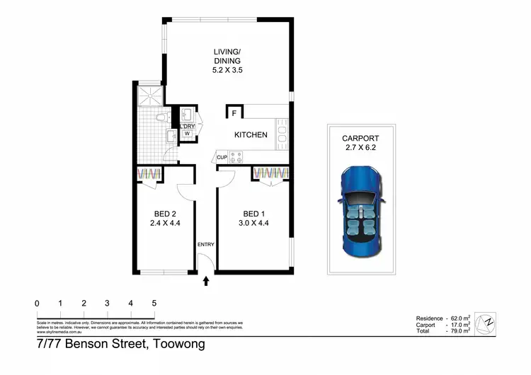 Floorplan of Homely unit listing, 7/77 Benson Street, Toowong QLD 4066