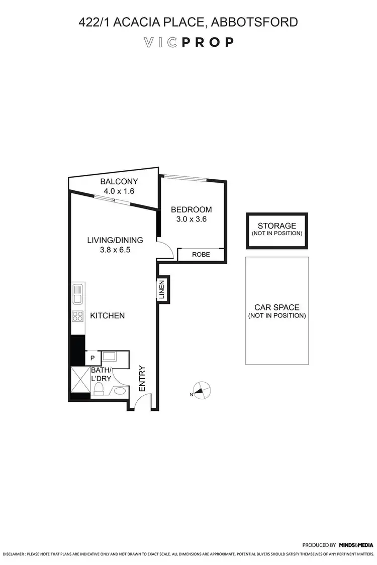 Floorplan of Homely apartment listing, 422/1 Acacia Place, Abbotsford VIC 3067