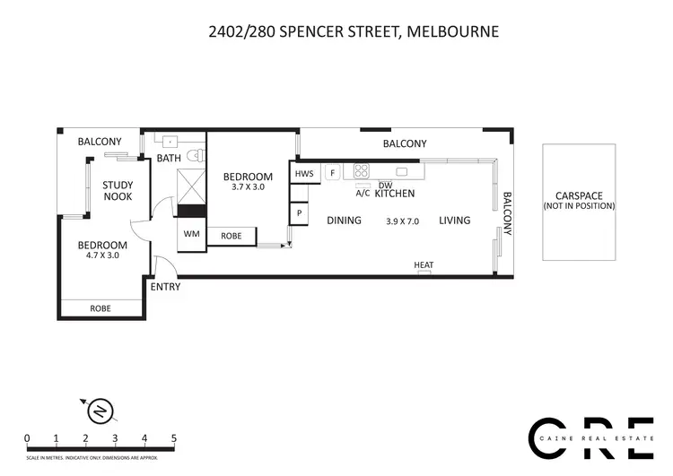 Floorplan of Homely apartment listing, 2402/280 Spencer Street, Melbourne VIC 3000