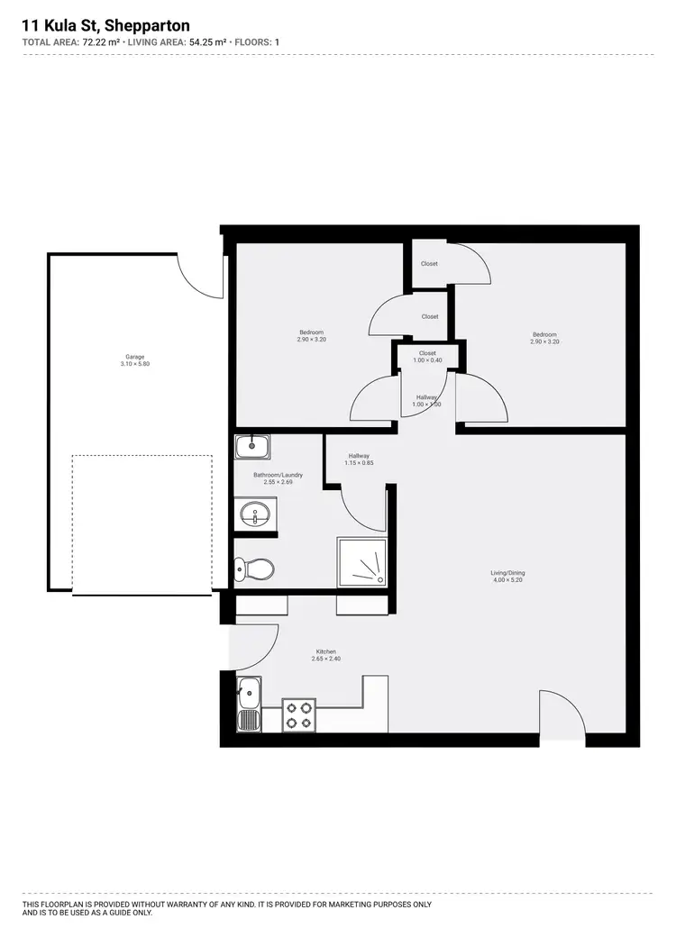 Floorplan of Homely unit listing, 11 Kula Street, Shepparton VIC 3630