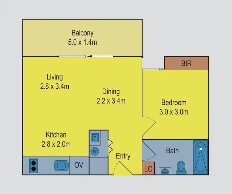 Floorplan of Homely apartment listing, 402/368 Little Collins Street, Melbourne VIC 3000