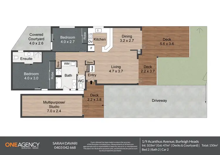 Floorplan of Homely semi-detached listing, 1/9 Acanthus Avenue, Burleigh Heads QLD 4220