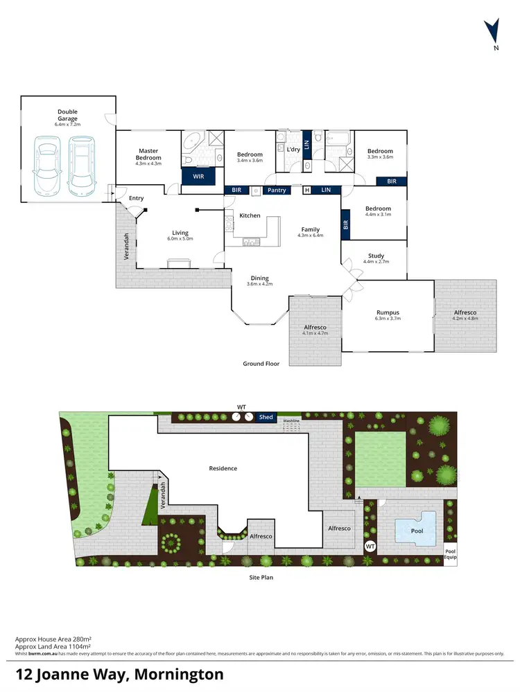 Floorplan of Homely house listing, 12 Joanne Way, Mornington VIC 3931