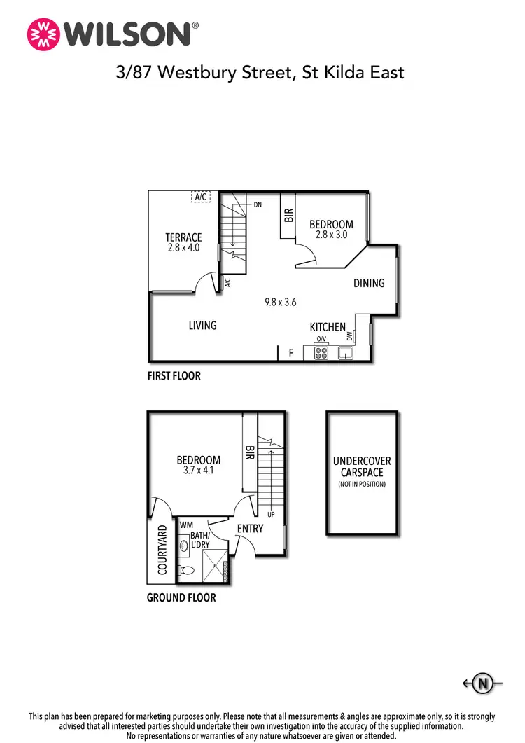 Floorplan of Homely townhouse listing, 3/87 Westbury Street, St Kilda East VIC 3183