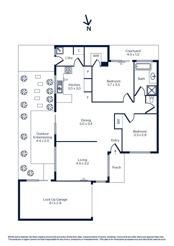 Floorplan of Homely unit listing, 3/22 Thorpe Street, Newport VIC 3015