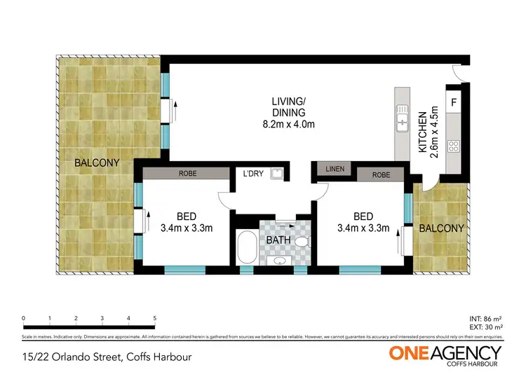 Floorplan of Homely apartment listing, 15/22 Orlando Street, Coffs Harbour NSW 2450