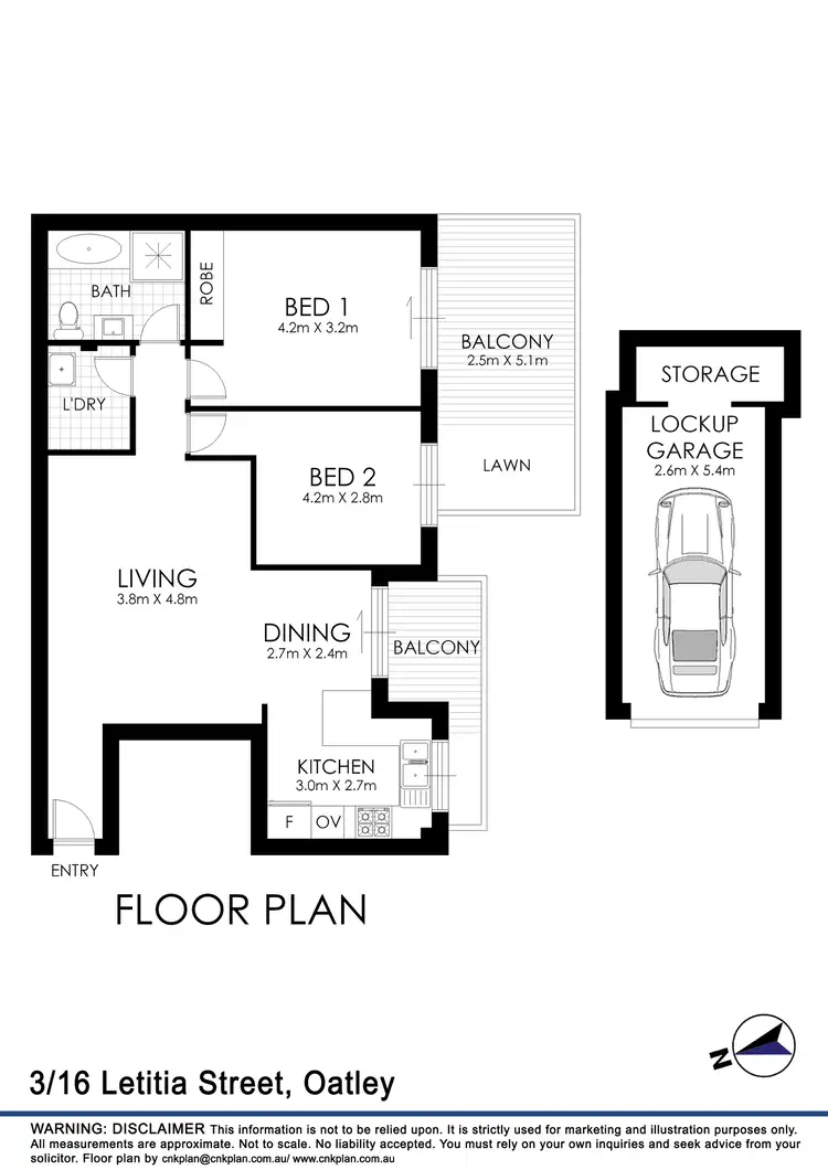 Floorplan of Homely apartment listing, 3/16 Letitia Street, Oatley NSW 2223