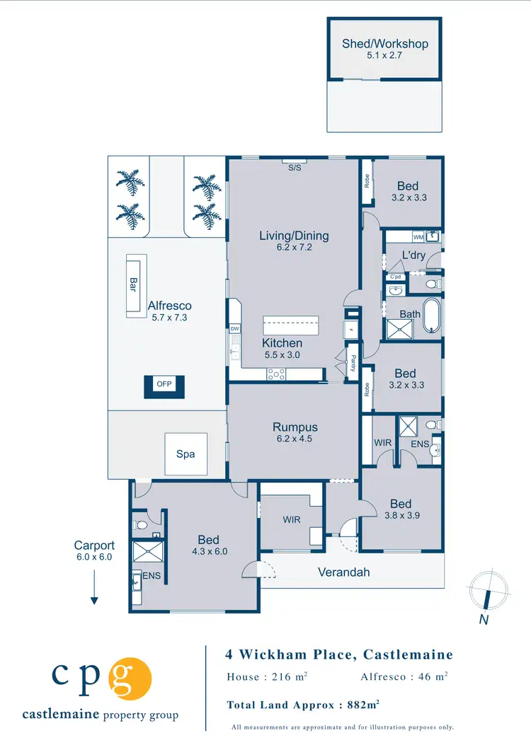 Floorplan of Homely house listing, 4 Wickham Place, Castlemaine VIC 3450