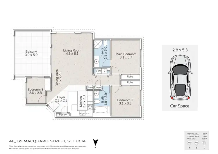 Floorplan of Homely unit listing, 46/139 Macquarie Street, St Lucia QLD 4067