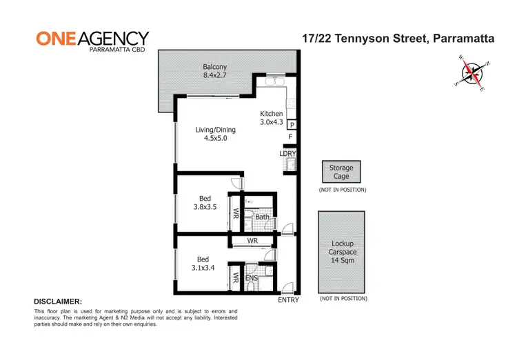 Floorplan of Homely apartment listing, 17/22-24 Tennyson Street, Parramatta NSW 2150