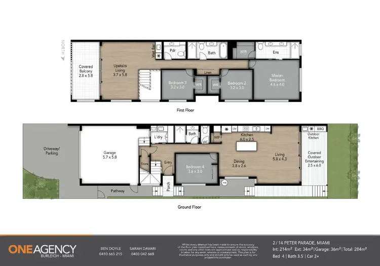 Floorplan of Homely semi-detached listing, 2/14 Peter Parade, Miami QLD 4220