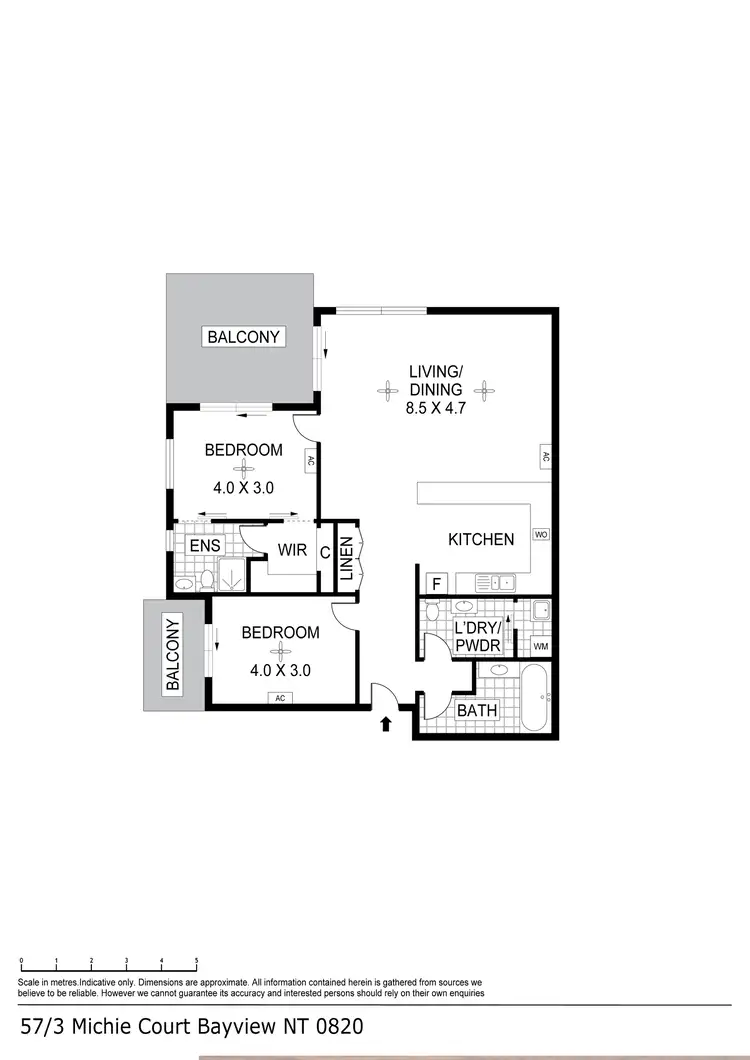 Floorplan of Homely unit listing, 57/3 Michie Court, Bayview NT 820