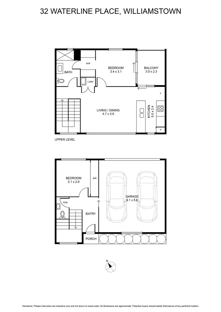 Floorplan of Homely townhouse listing, 32 Waterline Place, Williamstown VIC 3016
