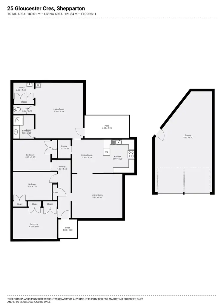Floorplan of Homely house listing, 25 Gloucester Crescent, Shepparton VIC 3630
